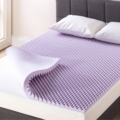 Mellow Egg Crate Memory Foam Lavender Infusion 1.5" Mattress Topper
