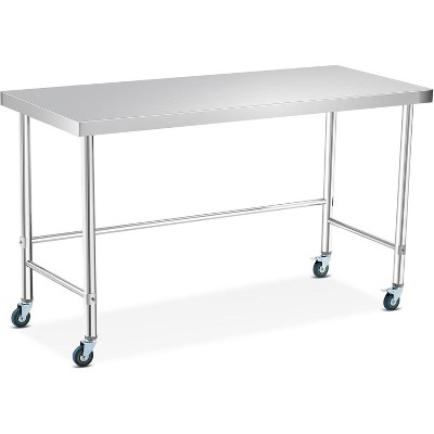 NSF Certified Stainless Steel Work Table, Undershelf Table with  Adjustable Height