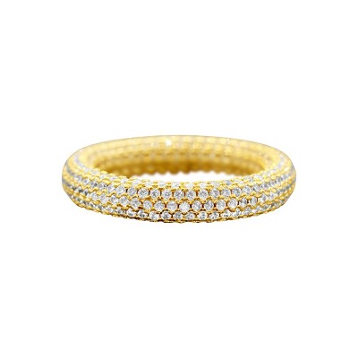 Adornia 14k Gold Plated Crystal Eternity Rounded Band Ring