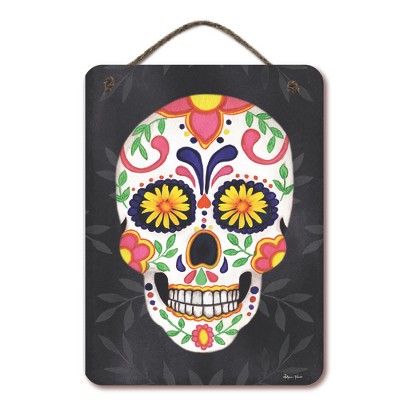 Courtside Market Sugar Skull Verticle 12x16 Hanging Artboard with Twine