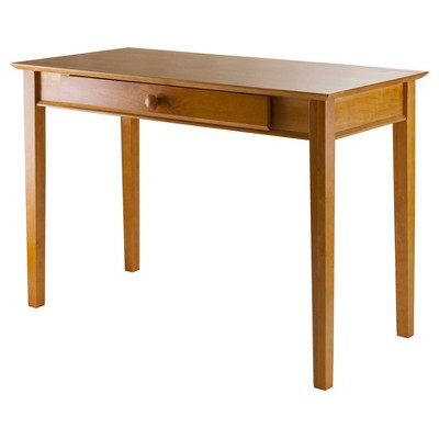 Studio Computer Desk Honey Brown - Winsome: Solid Wood, Pull-Out Tray, Luxury & Glam Style