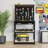 Costway 32'' x 16'' Workbench with Pegboard 20PCS Tool Hooks Drawer and Open Shelves Navy/Black - 3 of 4