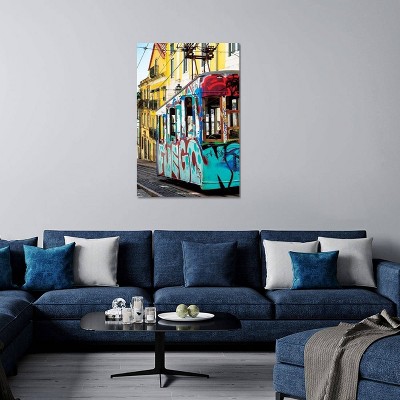iCanvas Graffiti Tramway Lisbon by Philippe Hugonnard Canvas Print Wall Art