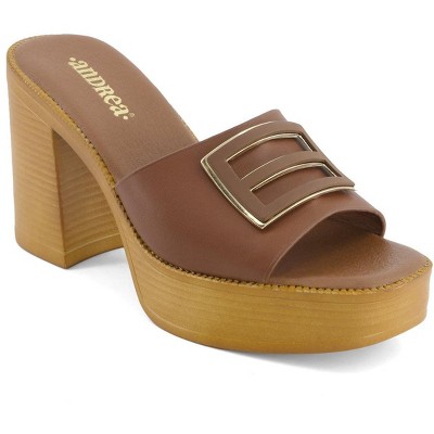 Andrea Women's Heeled Slip on Sandals 66143