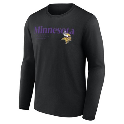 NFL Minnesota Vikings Men's Black Long Sleeve T-Shirt
