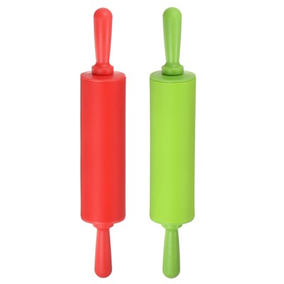 Unique Bargains Silicone Small Smooth Non-stick Heat-resistant Rolling Pins 2 Pcs