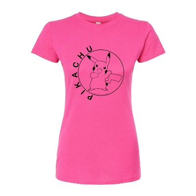 Women's - Pokémon - Pikachu Circle Fitted Graphic T-Shirt