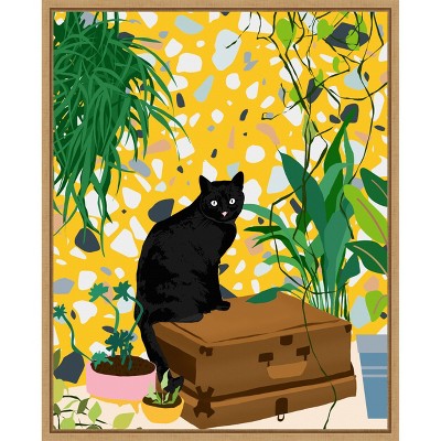 Amanti Art Urban Jungle Cat by Uma Gokhale Framed Canvas Wall Art