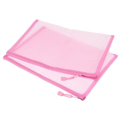 Unique Bargains Nylon Mesh Zipper Pencil Case Storage Pockets 6 Pcs