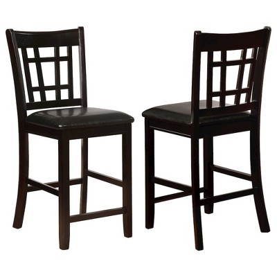 Coaster,Lavon Wood Counter Chair Black and Espresso (Set of 2)