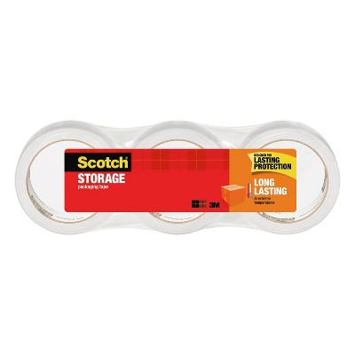 Scotch Long Lasting Storage Packing Tape, Storage Tape Withstands Extreme Temperatures, 1.88 in x 38.2 yd, 3 rolls: Packing & Shipping Tape Refill