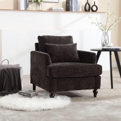 NicBex Couches for Living Room Modern Accent Chair Sofa Chenille Upholstered Single Couch with Solid Wood Frame for Bedroom, Reading