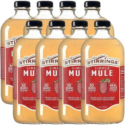 Stirrings Simple Mule Cocktail Mix 750ml Bottles - Real Juice No Preservatives - 50 Calories - Drink Mixer