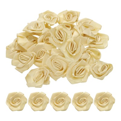 Unique Bargains Polyester Lightweight Texture Durable Ribbon Roses 50 Pcs