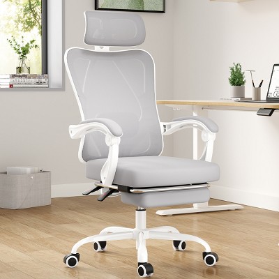GlasFlength Task and Office Chairs with Support Armrest，Ergonomic, Adjustable，Computer Chair and Gaming Chair, Gray, 24"*24.8"*45.3"