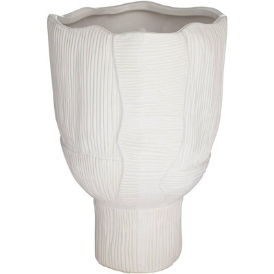 Studio 55D Hansville Matte White 13  1/2" High Decorative Vase