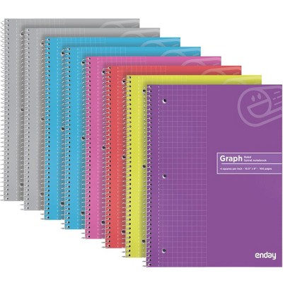 Enday Quad-Ruled Spiral Notebook