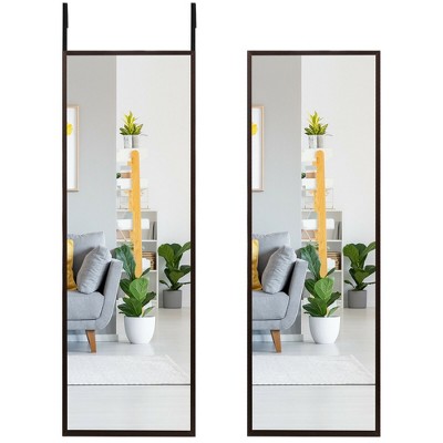 Costway Door Wall Mounted Mirror Full Length Hanging Mirror Bedroom Bathroom Coffee\Black
