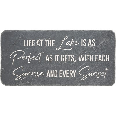 Pavilion Gift Company - Life at the Lake - 16" x 7.75" Garden Stone - Stepping Stones and Pathways