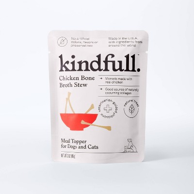 Bone Broth Stew Wet Meal Topper for Dog and Cat Food - 3oz - Kindfull™