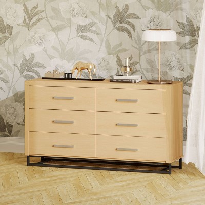 Christopher Knight Home Beeson 6 Drawer Double Dresser Natural/Black