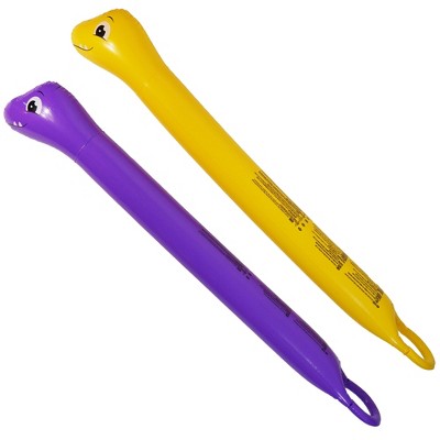 Pool Central 2pc Inflatable Dinosaur Twisty Tube Swimming Pool Toys 63" - Purple/Yellow