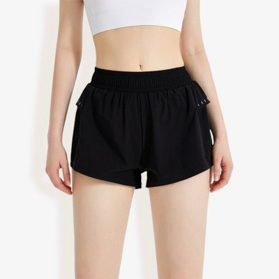 Anna-Kaci Active Women's High Waist Running Shorts with Built-In Liner and Breathable Mesh Panels for Everyday Wear
