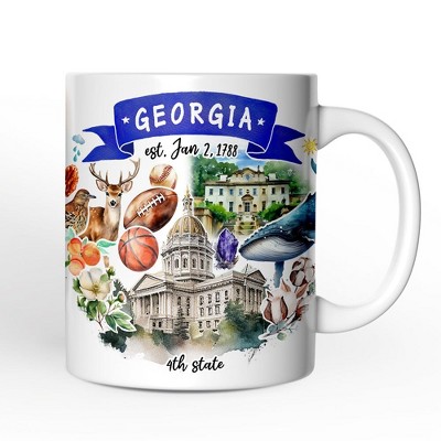 Artistic Georgia State Themes and Landmarks  Mug (Non-Custom Only)| OrnamentallyYou