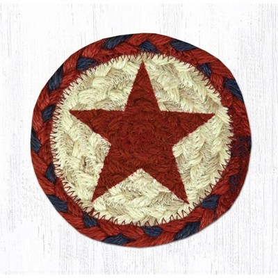 Earth Rugs Red Star Printed Round Coaster – 5" Eco-Friendly Table Protection