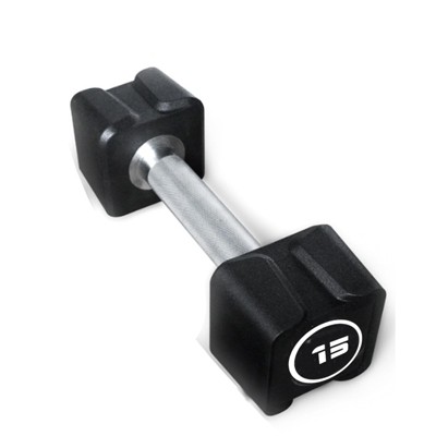 TROPOW PU Coated Hex Dumbbell Set (10KG/22LB x2) ¨C Black Non-Slip No-Roll Weights for Home Gym & Strength Training