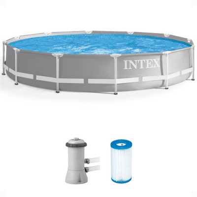 Intex Prism Frame Above Ground Swimming Pool Up, fits up to 6 People