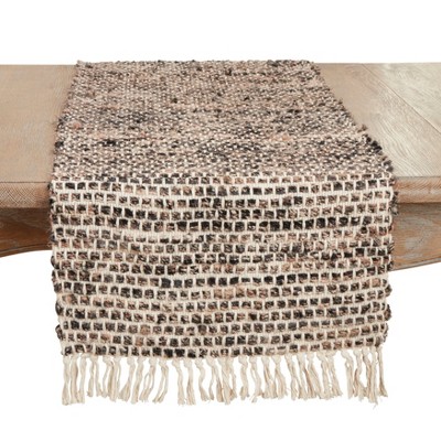 Saro Lifestyle Sleek Striped Table Runner, Beige, 16"x72"