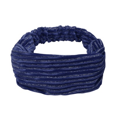 Unique Bargains Women's Horizontal Stripes Wide Fabric Headband 1 Pc