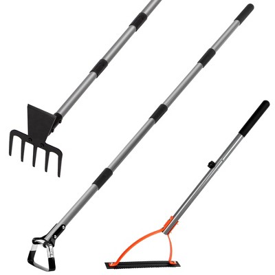 Walensee Garden Tool Set with Action Hoe, Cultivator & Weed Cutter, Sharp Serrated Blades (3-Piece)
