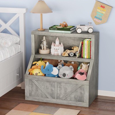 Coolmee Kids Bookshelf and Toy Storage, Wooden Toddler Bookcase Cabinet, Children's Large Cubbies for Playroom Bedroom Nursery Classroom School