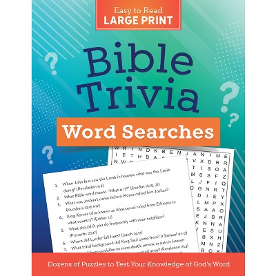 Bible Trivia Word Searches Large Print - by  Compiled by Barbour Staff (Paperback)