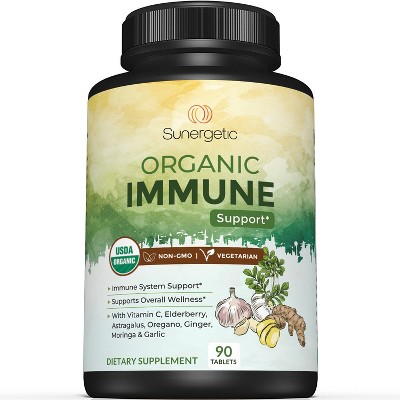 USDA Organic Immune Support Supplement – Organic Immune Health Supplement with Vitamin C, Elderberry, Astragalus, Oregano, Ginger, Moringa & Garlic