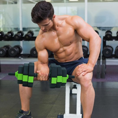 Adjustable Dumbbell Set, 4 in 1 Free Weights Dumbbells Set with Connector, Barbell Weight Set Used As Kettlebells