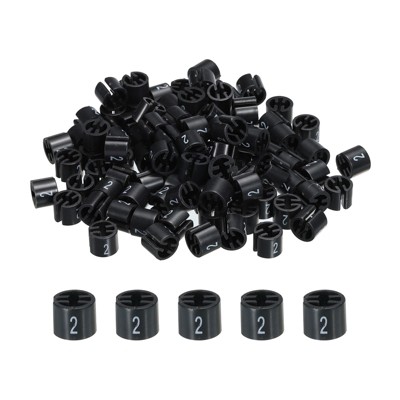Unique Bargains Round Plastic Reusable Garment Hanger Marker Number Tag Black 100 Pcs