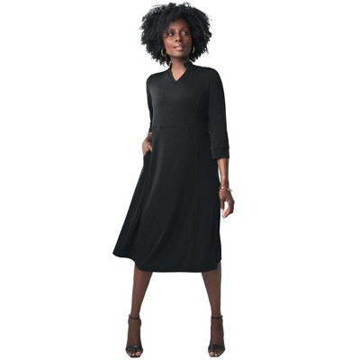 Jessica London V-Neck Midi Dress
