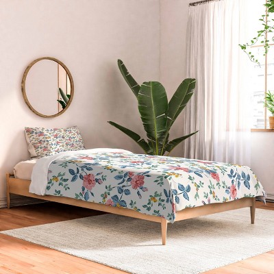 Deny Designs Twin/Twin Extra Long Wagner Campelo Rose Fruits Comforter and Pillow Shams: Abstract Design, Non-Woven, Machine Washable