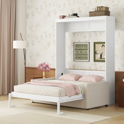 Whisen Clever Full Size Murphy Bed, Folded into a Sofa with Cushion