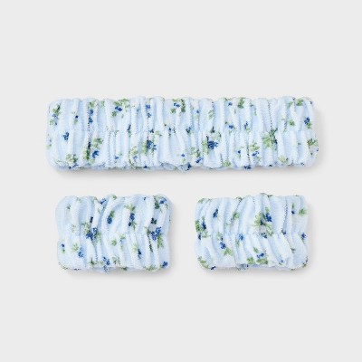 Hair Headwrap with Cuffs Set 3pc - Wild Fable™ Blue Floral