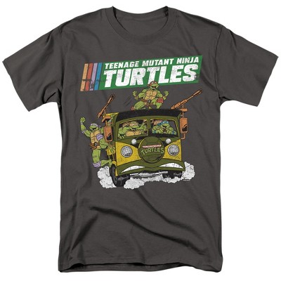 Teenage Mutant Ninja Turtles Teenage Mutant Ninja Turtles Van Adult T Shirt  Charcoal