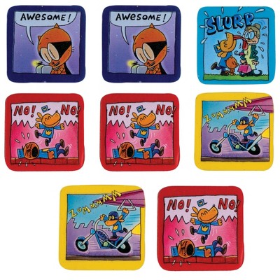 Dog Man Theme Comic Erasers (8 Pack) - Fun for Erasing Classroom Rewards