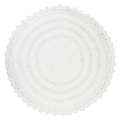 Design Imports White Round Crochet Bath Mat