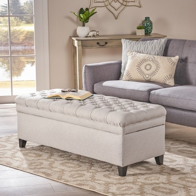 Grungis Ottoman Bench with Storage,Upholstered Tufted Footstool Sofa Chair with Wood Framework for Living Room Bedroom Office