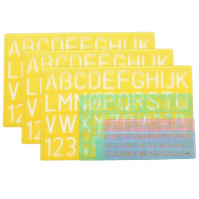 Westcott® Letter Stenciling Guides, 4 Per Set, 3 Sets