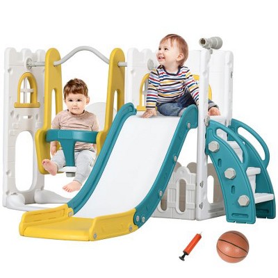 Luupatchy 6 In 1 Toddler Slide And Swing Set