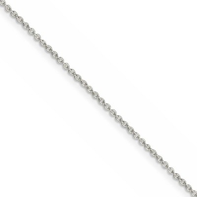 Black Bow Jewelry 1.25mm Rhodium Plated Sterling Silver Solid Cable Chain Necklace